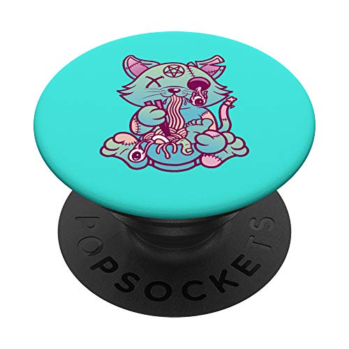 Anime Esthétique Pastel Goth Ramen Noodle Cat Cadeaux PopSockets Support et Grip pour Smartphones et Tablettes