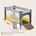 Lionelo Stefi Baby Kinderbett, Reisebett ab Geburt bis 15 kg, Seiteneingang, Sicherungssystem LockGuard, Blockade der Räder, Tragetasche, zusammenklappbar