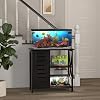 Herture 20-29 Gallon Fish Tank Stand, Aquarium Stand with Cabinet Accessories Storage, Heavy Duty Metal Frame, 31.49 L*15.74 W Tabletop, 330LBS Capacity, Black PG07YGB