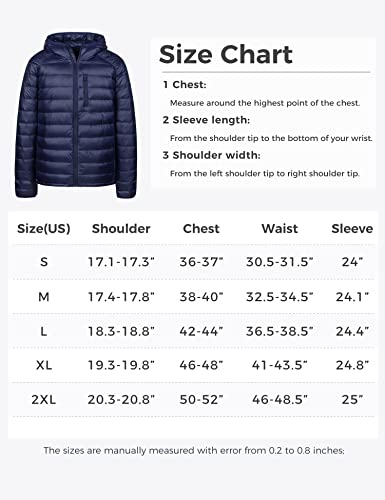 Wantdo Men's Light Down Jacket Lightweight Bubble Coat For Travel (Navy, Medium) #TOP5