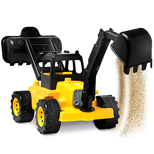 Dragon Drew Backhoe Toy Construction Truck | Front Loader And Excavator Scoop Truck For Kids And Toddlers #TOP10