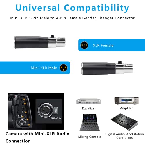 XMSJSIY Mini XLR to 4-Pin Female Audio Adapter for SLR Cameras Professional Cameras, Microphone Audio Equipment - Image 4