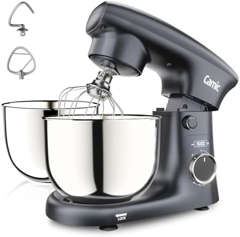 Camic Stand Mixer, 4.2QT+5.3QT Two bowls Electric Food Mixer, 10 ...