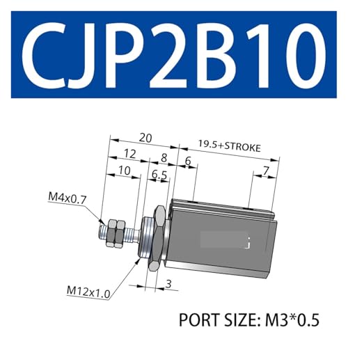 Vérin à broches CJP2B10 double effet simple tige pour micro-automatisation et serrage - 3
