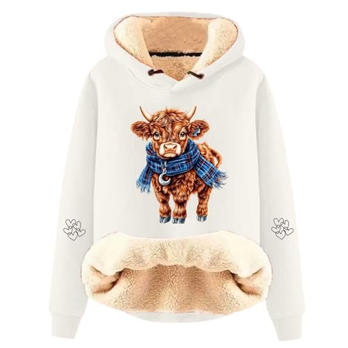 Sweat à capuche femme vache doublé polaire et confortable