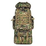 KSIBNW Wanderrucksack 70L/100L,Große Kapazität Wasserdicht Klettern Wandern Militärarmee Taktischer Trekkingrucksack Reiserucksack,600D Oxford Outdoor Rucksack Für Reisen, Radfahren, Klettern