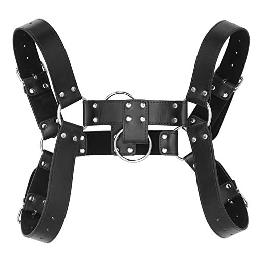 OUNONA Arnés de Cuero de Pecho Cinturones de Cuerpo Ajustable con Hebillas Anillos Para Los Hombres