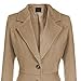 Maiyifu-GJ Women's Winter Warm Wool Dress Overcoat Notch Lapel Single Breasted Coat Elegant Lapel Long Trench Coat Jacket (Khaki,Large)