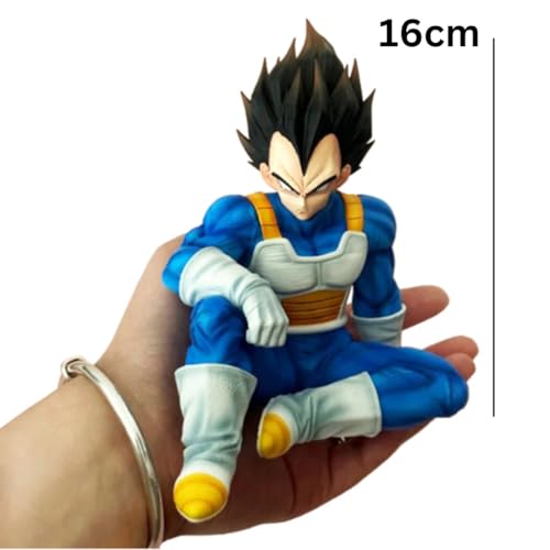 Image of FUNFOB Vegeta Action Figure Height -16 Collectible for Anime Fans Manga Weeb PVC Multicolour | Vegeta Sitting