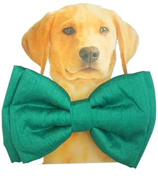 Lana Paws Emerald Green Silk Dog Bowtie (Adjustable)