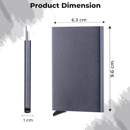 Image of Kraptick Metal Card Holder for Men and Women - RFID Blocking Aluminium Pop Up Card Organizer, Credit Cardholder, Card Case, Card Pouch (DMFP316)