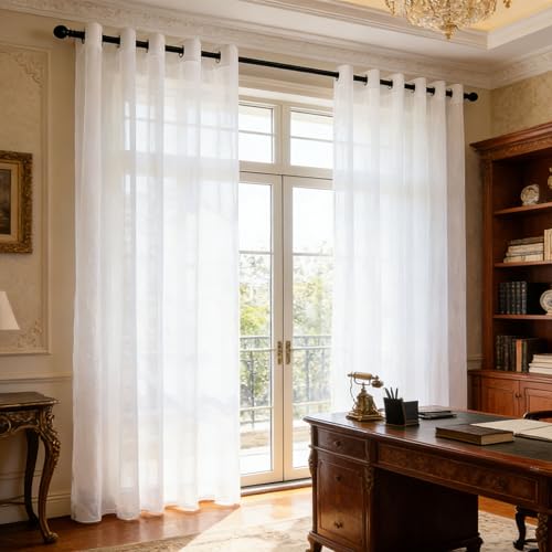 Bloquer les regards indiscrets avec ce voilage translucide blanc - 2