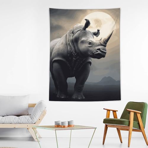 Tapisserie murale rhinocéros esthétique en tissu de qualité supérieure
