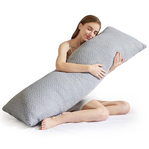 Miniatura 6 de Noffa Almohada Larga Para Abrazar, Almohada Para Dormir De Lado, Almohada De Embarazo Con Espuma Viscoelástica Triturada, 39 X 137 Cm
