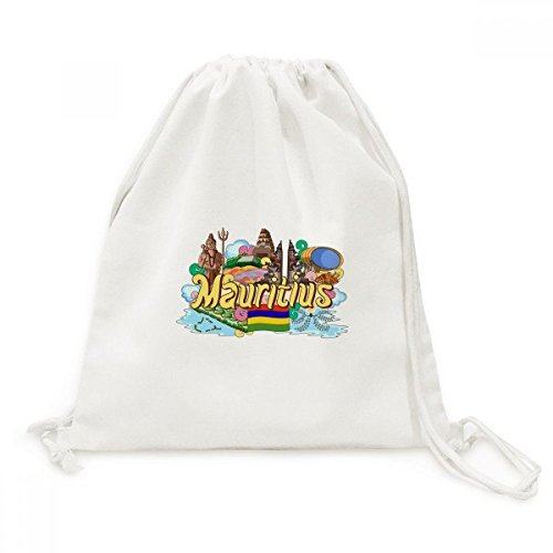 Sac à dos cordon en toile motif île Maurice pour vos randonnées et sorties