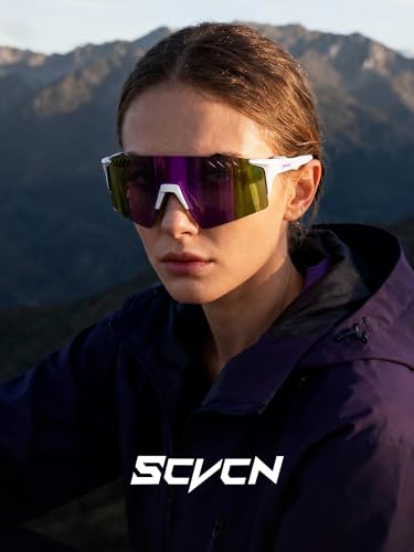 SCVCN Cycling Sunglasses for Men Women, UV400 Sports Sunglasses with HD TAC Lens, 28g Lightweight TR90 Frame, Adjustable Nose Pad & Airflow Vents for Running 03 — view 4