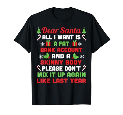 Funny Christmas Dear Santa All I Want ���f�B�[�X �����Y ��l�p T�V���c