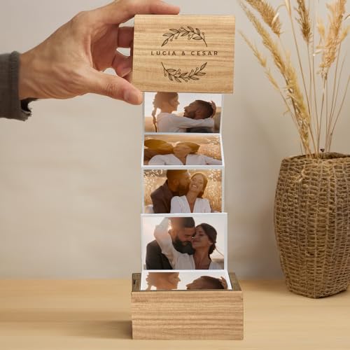 Transparent Gift Caja Álbum de Fotos Acordeón. Cajas Sorpresa Personalizadas para Parejas. Regalos Personalizados para Mujer y Hombre. Regalos Originales de San Valentín y Aniversario