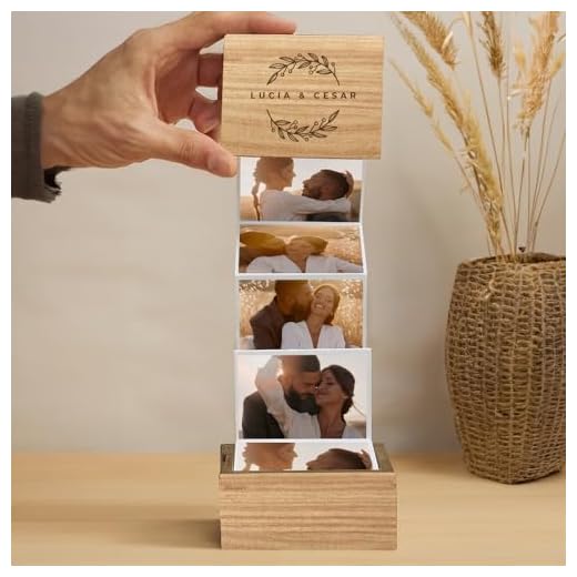 Transparent Gift Caja Álbum de Fotos Acordeón. Cajas Sorpresa Personalizadas para Parejas. Regalos Personalizados para Mujer y Hombre. Regalos Originales de San Valentín y Aniversario