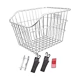 kowaku Rear Bike Basket, Bike Wire Basket Lightweight Storage Basket Bicycle Basket Bicycle Cargo Rack for Riding Outdoor Camping