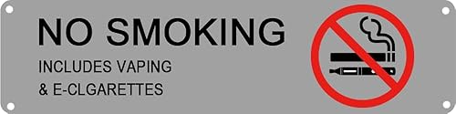 Miniatura 1 de Letrero de metal retro con texto en inglés "No fumar", adecuado para el hogar, calle, tienda, garaje, bar, granja, jardín, placa de metal multiusos