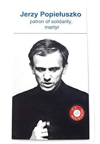 Cartão de Relíquia 3ª Classe Jerzy Popieluszko Martyr igreja católica Solidariedade Polônia Polonesa