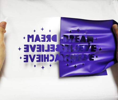 Image of guangyintong Heat Transfer Vinyl HTV Rolls, Purple Iron on Vinyl 12 inch x 55ft