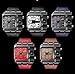 Reginald Hip hop 53MM Men's Large Face Watch for Men Square Novel Face Dial Stainless Steel Quartz Leather Strap Watches (red)