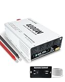 LVYUAN 4000 Watt Power Inverter 12V to 110V 120V DC to AC Converter with 4 AC Outlets, LCD Display, USB Charge Port, Remote Control for Home RV Vehicle Outdoor Camping Car Power Inverter