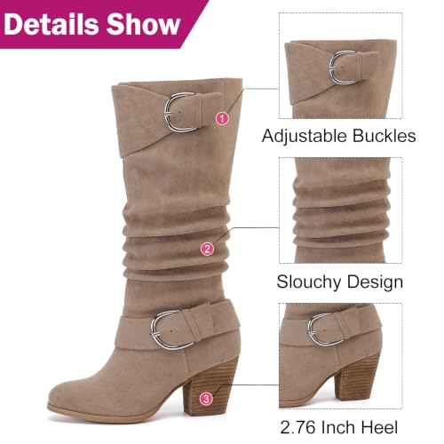 Luoika Women's Extra Wide Calf Knee High Boots.8.5 X-Wide Beige 241004 by Luoika - Used condition - Image 5