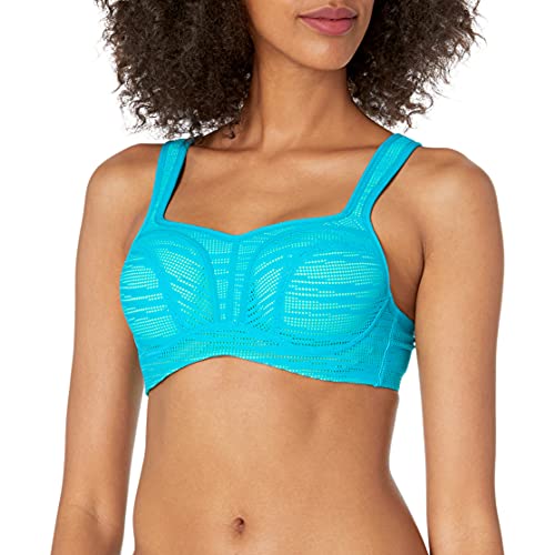 Panache Women's Underwired Sports Bra, Teal/Lime, 34DD