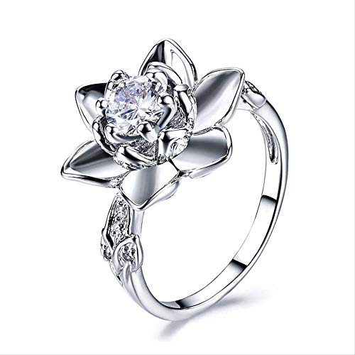 Bague fleur en argent S925 anti-ternissement pour mariages élégants