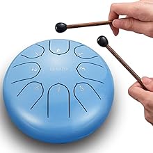 đ„ăQuality MaterialăMade of steel alloy, this tongue drum is handcrafted from professionals and coated by spraying paint to prevent discoloration and wear. đ„ăGreat SoundăThe steel drum has 8 tones in C key, making a clean, ethereal and buddha-like sou...