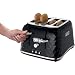 De'Longhi Brilliante 4-slot toaster, reheat, defrost and 6 browning settings, removable crumb tray, CTJ4003BK, Black