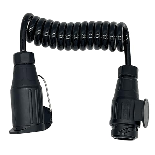 Cable enrollado de 2,0m para remolque de 13 pines: adaptador macho a hembra anticaídas 5