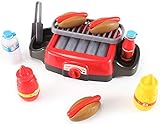 PowerTRC Hot Dog Roller Grill Electric Stove Play Set | Food Kitchen Appliance | Kids Pretend Play Food | Barbecue Toy