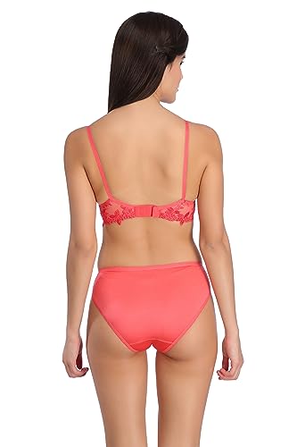 Image of Tipsy Women's Net Lace Non Padded Non Wired Bra Panty Set