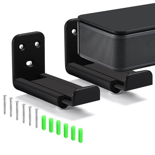 Soporte de barra de sonido con brazo ajustable rack doble pared para altavoz hogar 6
