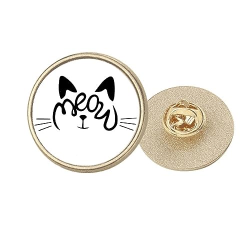 Broche chat ronde métal doré taille M pour vêtement femme