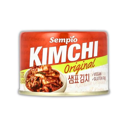 Sempio Kimchi en Lata (Original, 160g) - Auténtico Kimchi Coreano de Col Napa en Lata. Vegano, No Transgénico