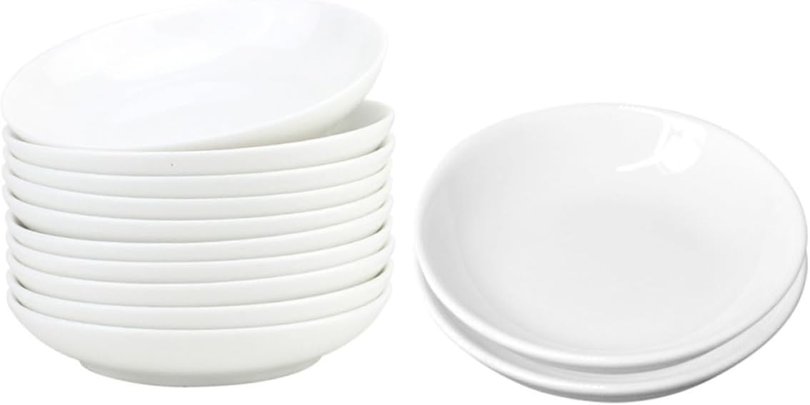 SUPVOX Ceramic Ink Plates Multi-Functional Round White Ink Dishes 12pcs for Calligraphy and Painting Without Burrs, for Beginners and Calligraphers in Home Office Use