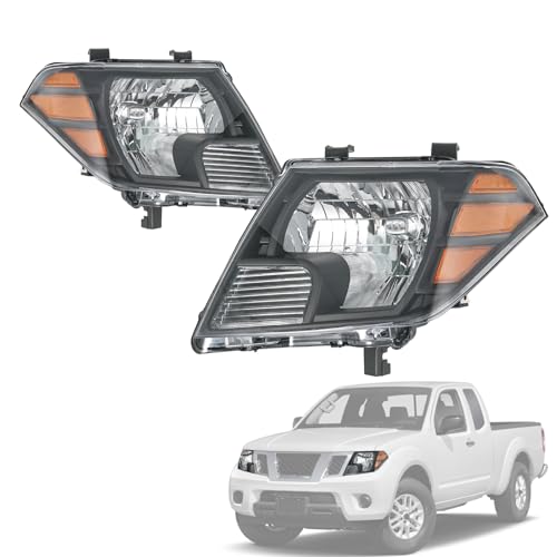 RUIANOMG Headlights Assembly Replacement For Nissan Frontier 2009-2020, Replace 26060ZL40A 26060ZL40B, Black