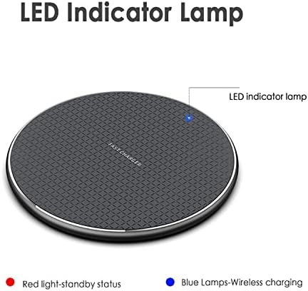 Universal 10W Wireless Fast Charging Pad (All Mobile Devices) Compatible with iPhone/Android/Apple/Samsung Models + More (Black)