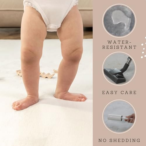 Image of Hakuna Matte CloudSoft Baby Play Mat for Floor 40 inch x 60 inch Dark Gray | Coral Velvet high-density foam Rug for Crawling & Cozy Play - Non-Slip, Water-Resistant, Easy-Care Tummy Time Mat