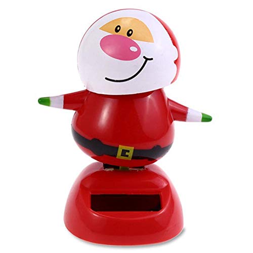 Figurine Mobile Solaire Voiture Noël - Santa Père Noël Figurine Solaire pour Voiture Qui Bouge, Danseur Solaire Voiture Poupée Solaire Décoration Noël Cover