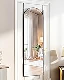 DYNWELL Full Length Over The Door Mirror - 48'x14' Bathroom & Bedroom Mirror (Black)