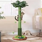 Picture of Cat Scratching Post, 40" Tall Palm Tree Scratch Post for Cats, Sisal Scratching Posts for Indoor Cats Adults with Hanging Cat Toys, Self-Grooming Brush, Snuffle Mat and Interactive Wooden Ball Track