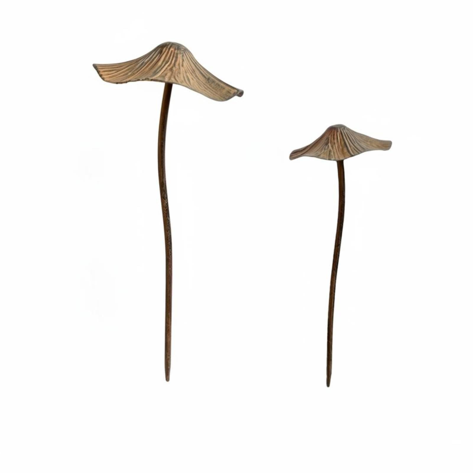 2 Pieces Weatherproof Retro Brown Fungus Ornament Rust Finish Outdoor Fungus Stake Decor Easy to Maintain for Flowerpot, Courtyard, Dark Brown | Home & Garden-image-41