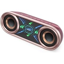 DOSS SoundBox Pro+ P400 Bluetooth Speaker, 50W Stereo Sound, Deep Bass, 26H Playtime, Cool Mirror Light Show for Home/Outdoor Party, IPX5 Waterproof for Beach, Pool, Camping, Party-Deep Pink