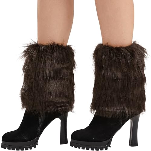 Image of Nanxson Womens Fur Leg Warmer Winter Short Boot Cuffs Covers Sleeves TTW0071